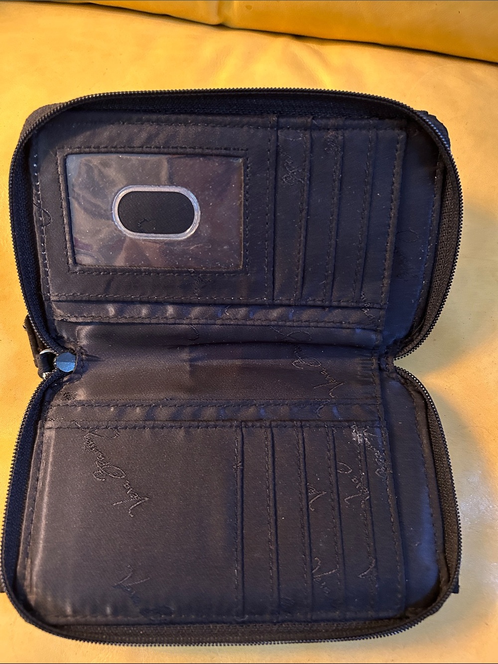Vera Bradley Black Quilted Zip Wallet with Metal Plaque - Picture 6 of 8